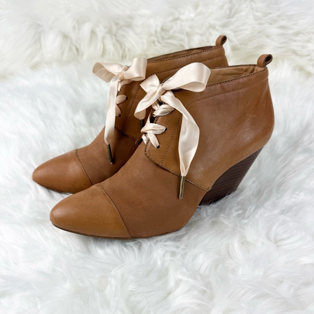 Anthropoligie Pilcro and the Letterpress Gwen Tan Leather Lace-up Booties